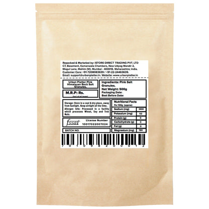 Urban Platter Pink Himalayan Rock Salt Granules - 500 gms