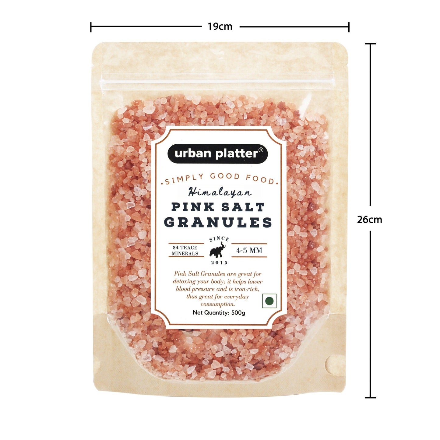 Urban Platter Pink Himalayan Rock Salt Granules - 500 gms