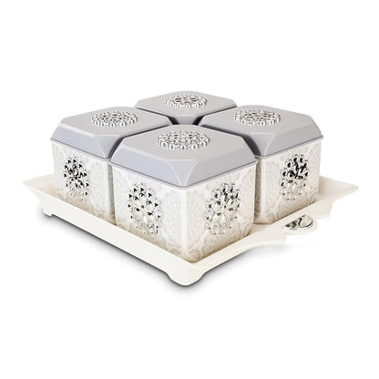 Nayasa Florentine Plastic Dry Fruit Set, Set of 4