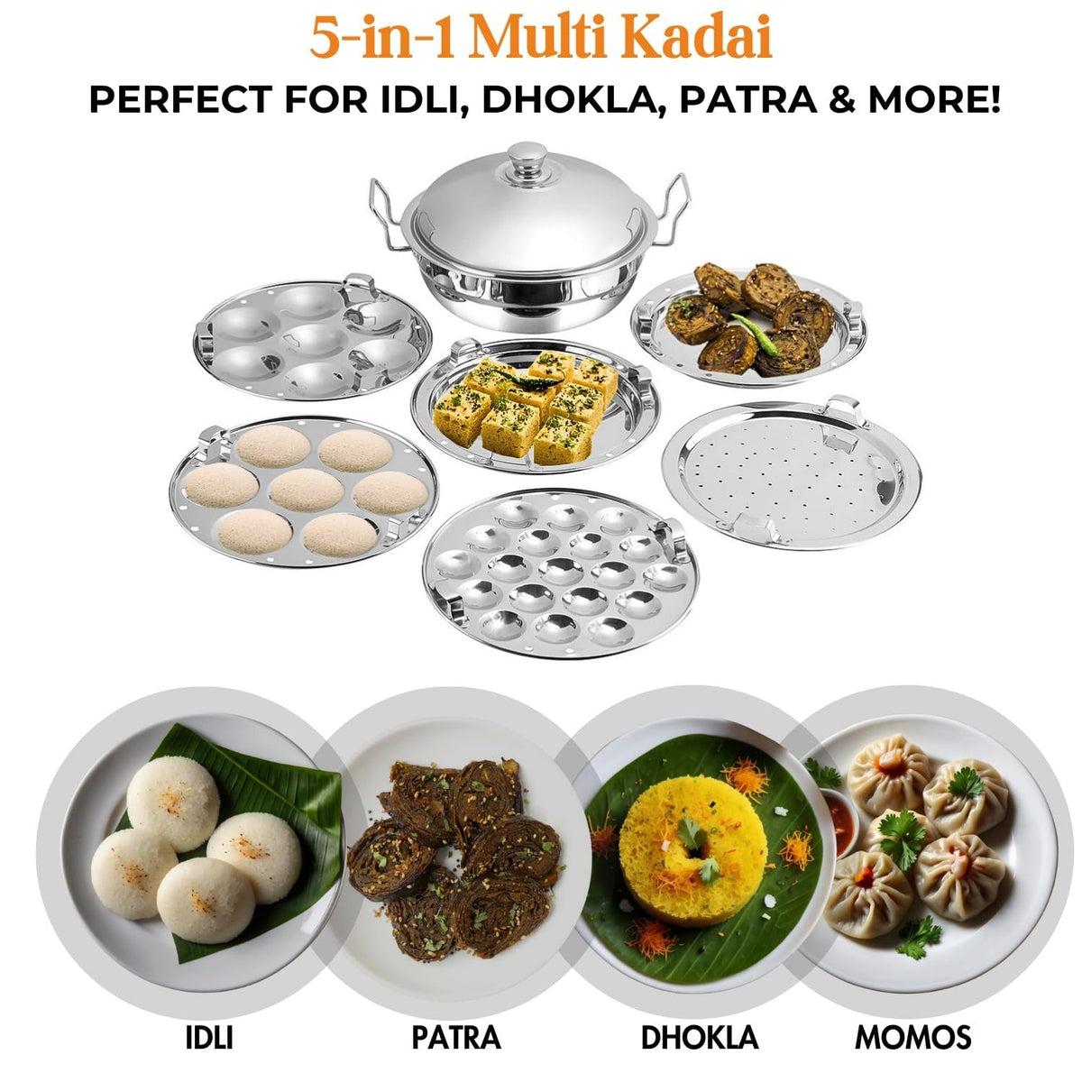 Kraft Cookware Multi Kadai with 6 Plates