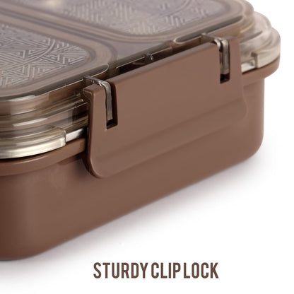 CELLO Tri Lunch Insulated Lunch Box , Brown - Set of 1