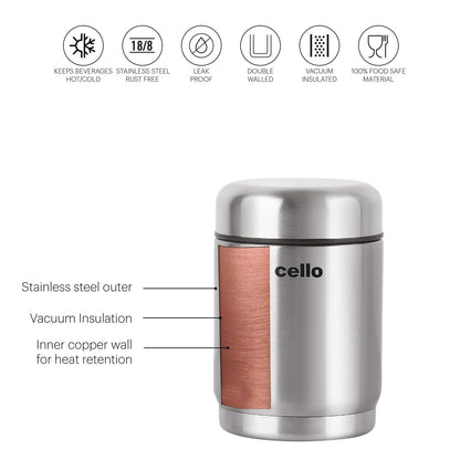 Cello Supee Vacuum Insulated Flask 600ml, Silver