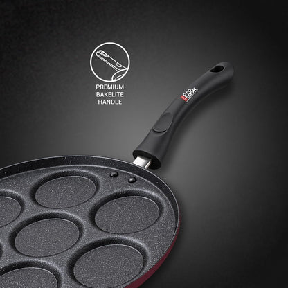 MILTON Pro cook Induction Cookware & Gas Stove Friendly Granito 7-Pit Multi Snack Pan 26cm