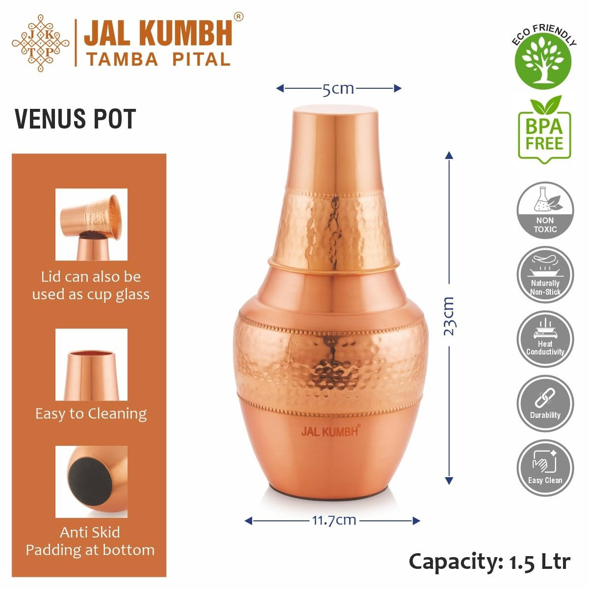 Tosaa Jalkumbh Copper Venus Pot