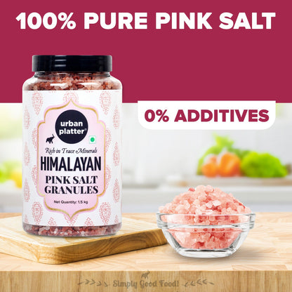 Urban Platter Pink Himalayan Rock Salt Granules - 1.5 kgs