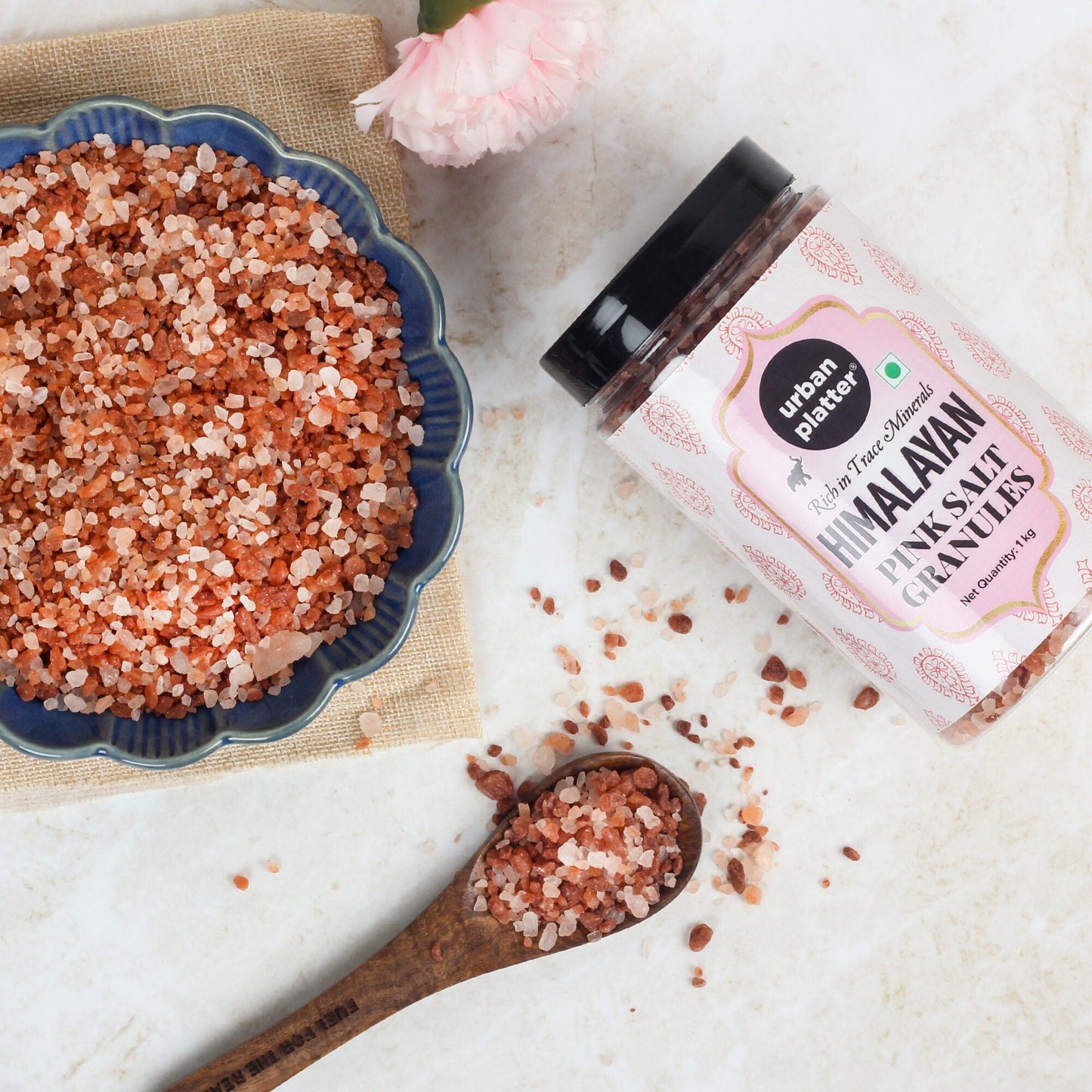 Urban Platter Pink Himalayan Rock Salt Granules - 1 kg