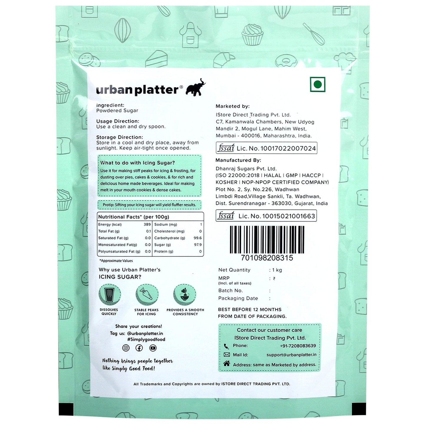 Urban Platter Icing Sugar - 1 kg
