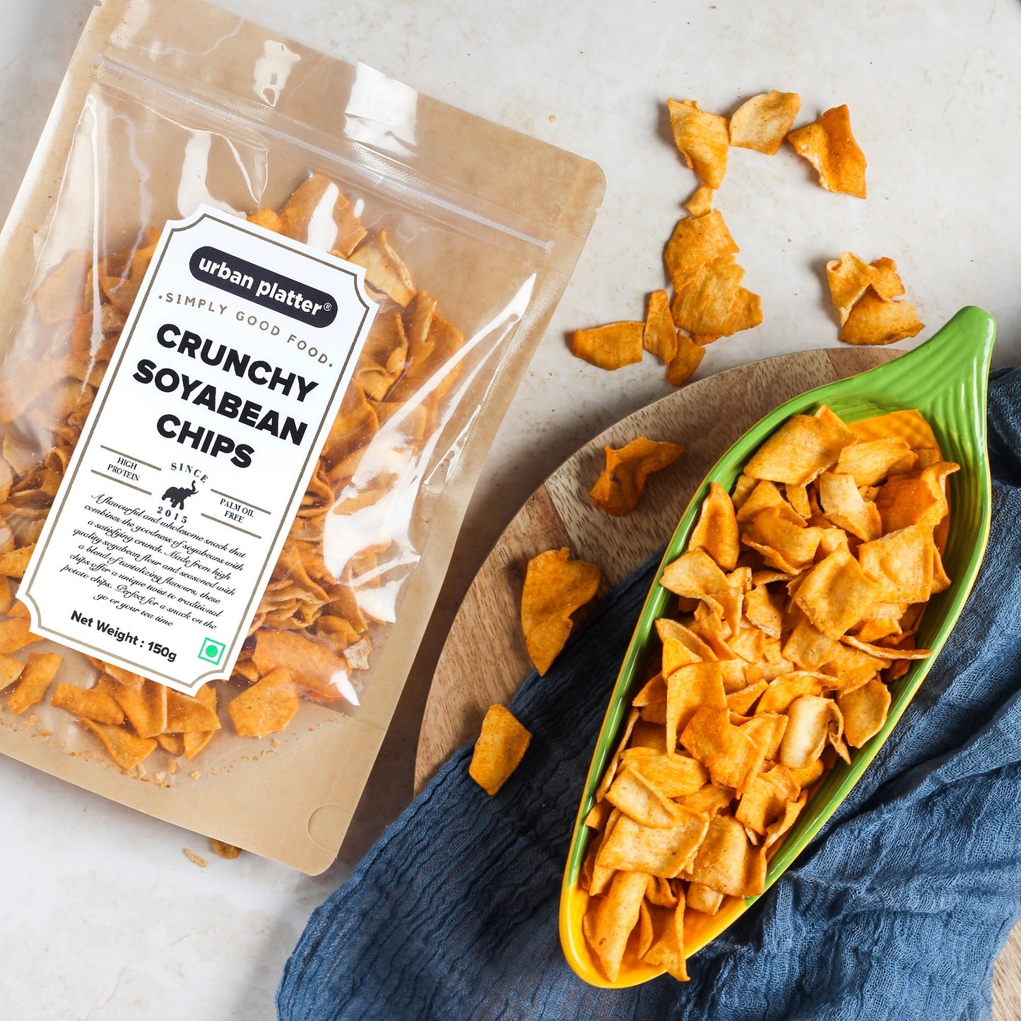 Urban Platter Crunchy Soyabean Chips - 150 gms