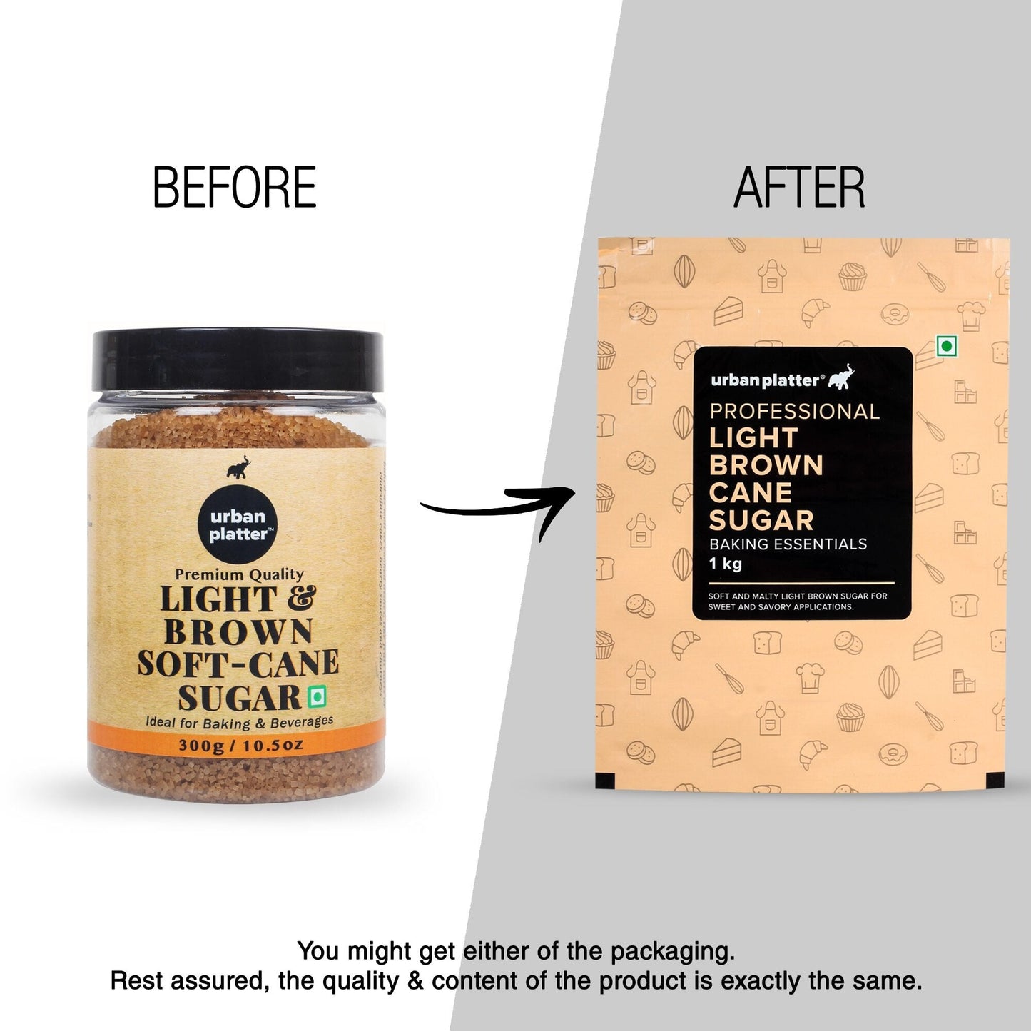 Urban Platter Light Soft Brown Cane Sugar - 1 kg