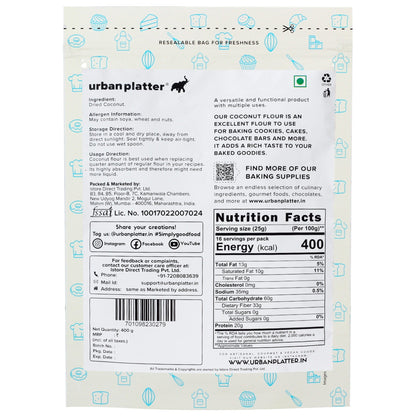 Urban Platter Coconut Flour - 400 gms