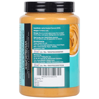 Urban Platter Natural Creamy Peanut Butter - 1 kg