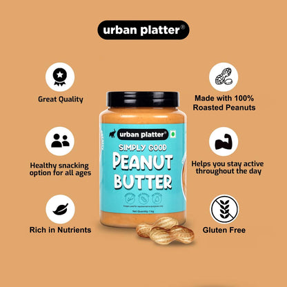 Urban Platter Natural Creamy Peanut Butter - 1 kg