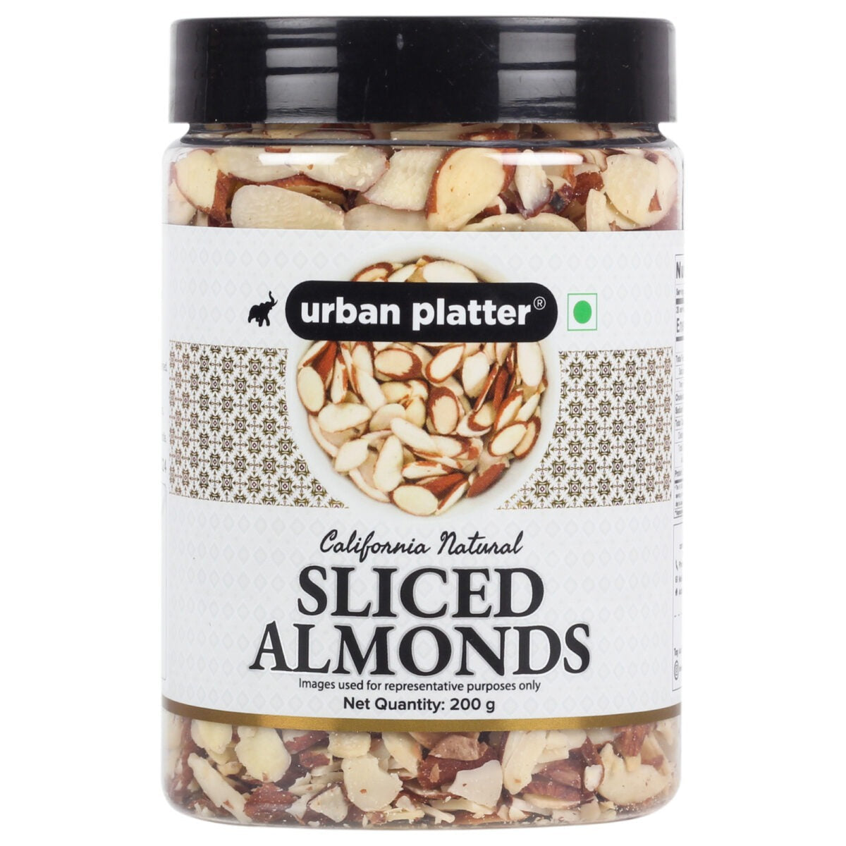 Urban Platter Sliced Blanched California Almonds - 200 gms