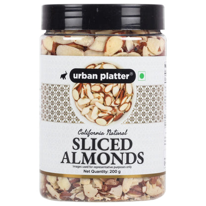 Urban Platter Sliced Blanched California Almonds - 200 gms