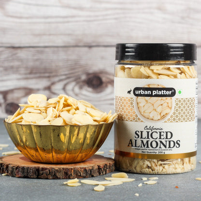 Urban Platter Sliced Blanched California Almonds - 200 gms