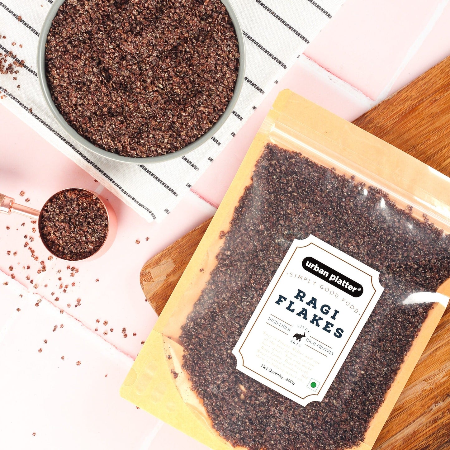 Urban Platter Finger Millet Flakes (Ragi Poha, Nachani) - 400 gms