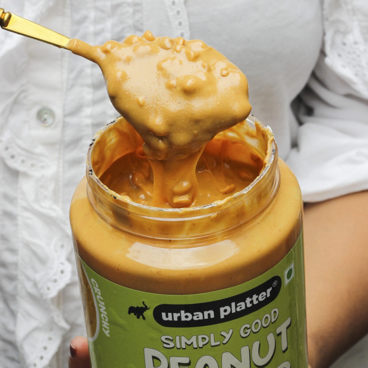 Urban Platter Natural Crunchy Peanut Butter - 300 gms
