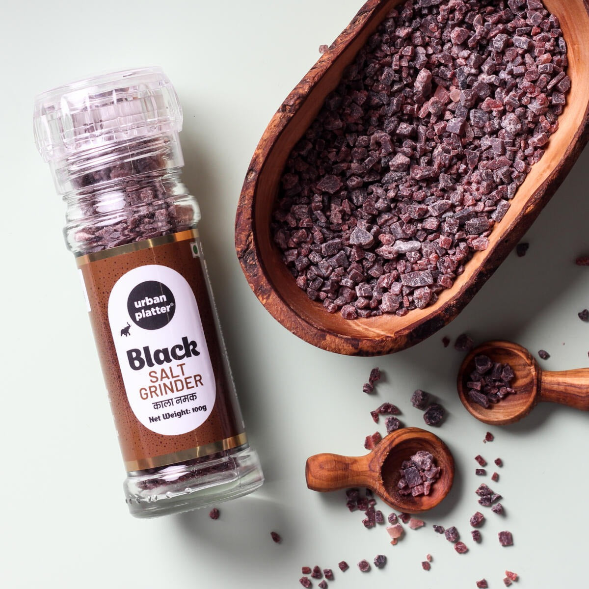 Urban Platter Black Rock Salt Grinder - 100 gms