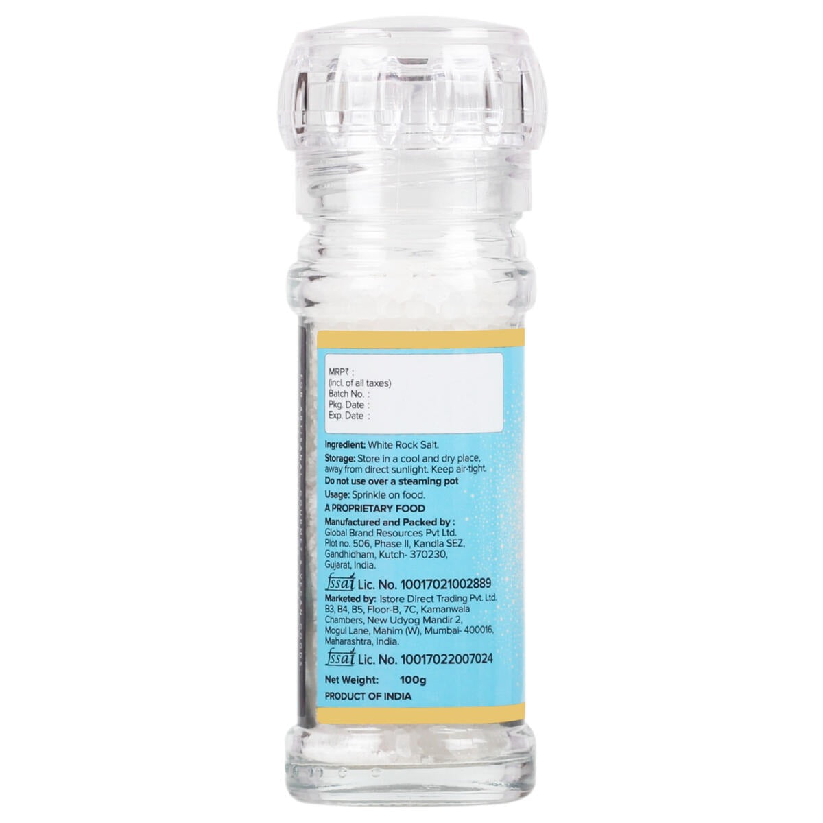Urban Platter White Rock Salt Grinder - 100 gms
