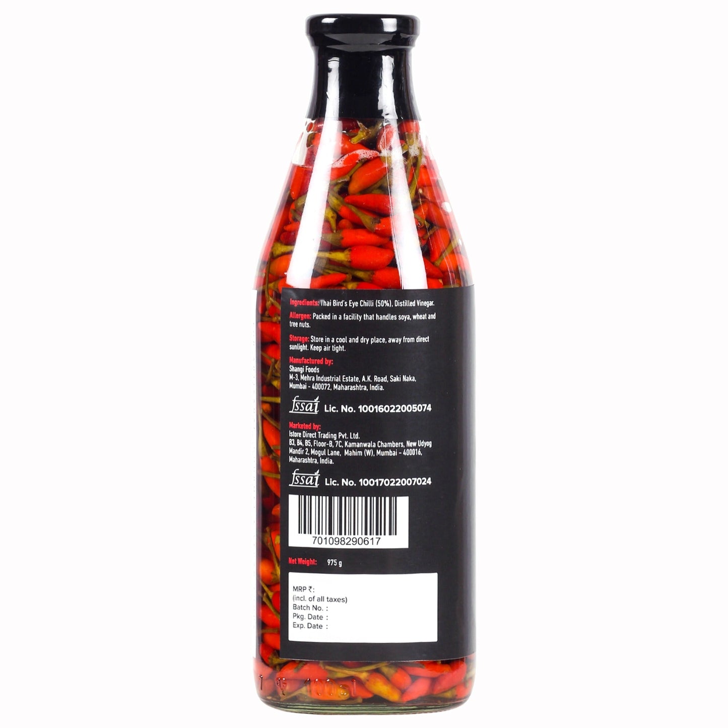 Urban Platter Extra Spicy Thai Bird’s Eye Chilli in Vinegar - 975 gms
