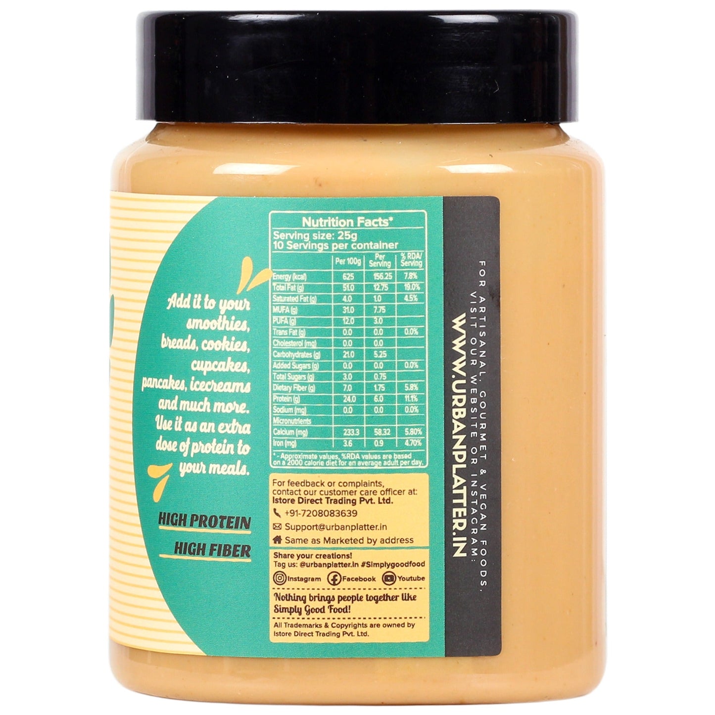 Urban Platter Blanched Almond Butter - 250 gms