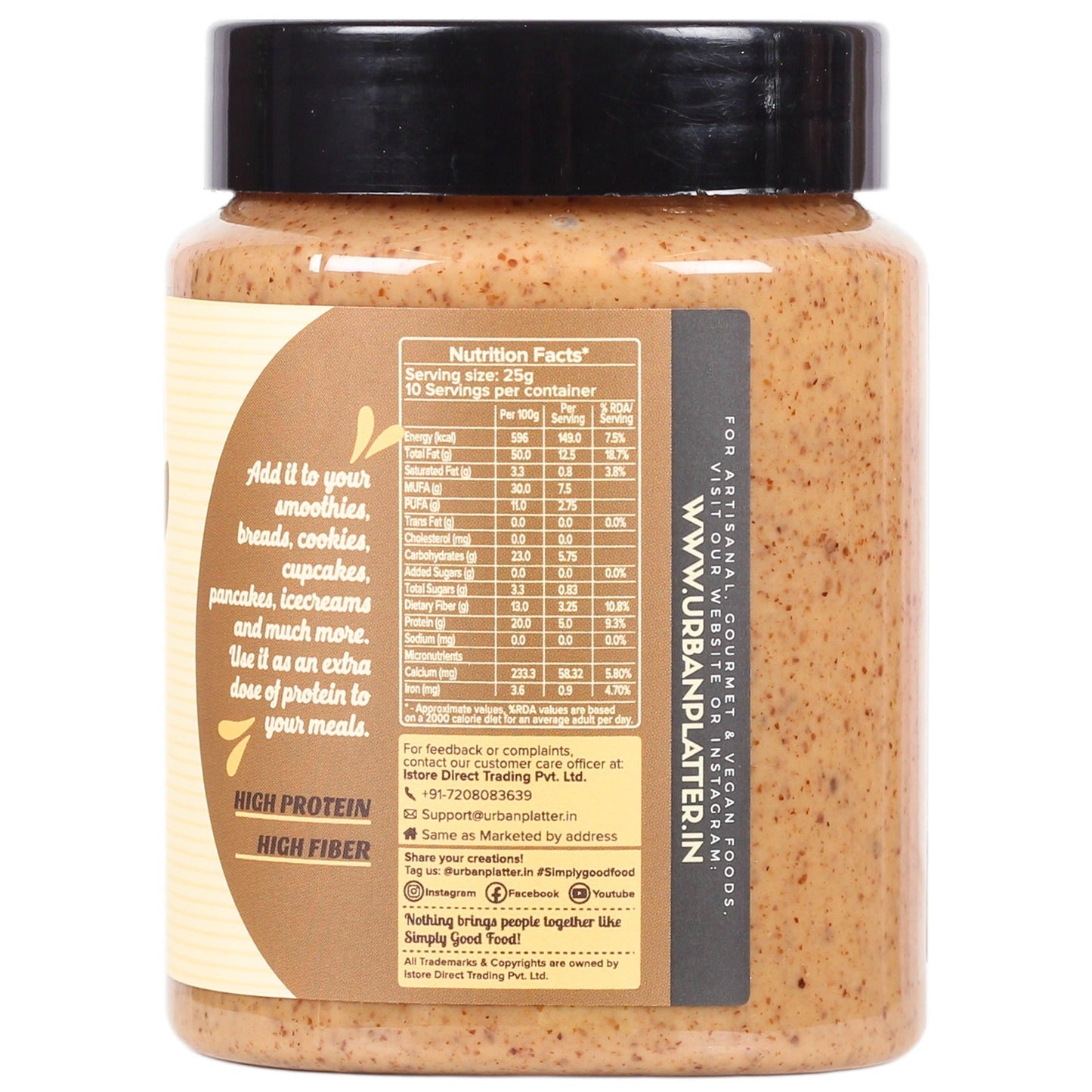 Urban Platter Almond Butter - 250 gms