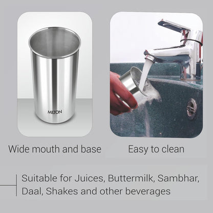 MILTON Stainless Steel Tumbler with Lid, 415 ml  (Lid Color May Vary)