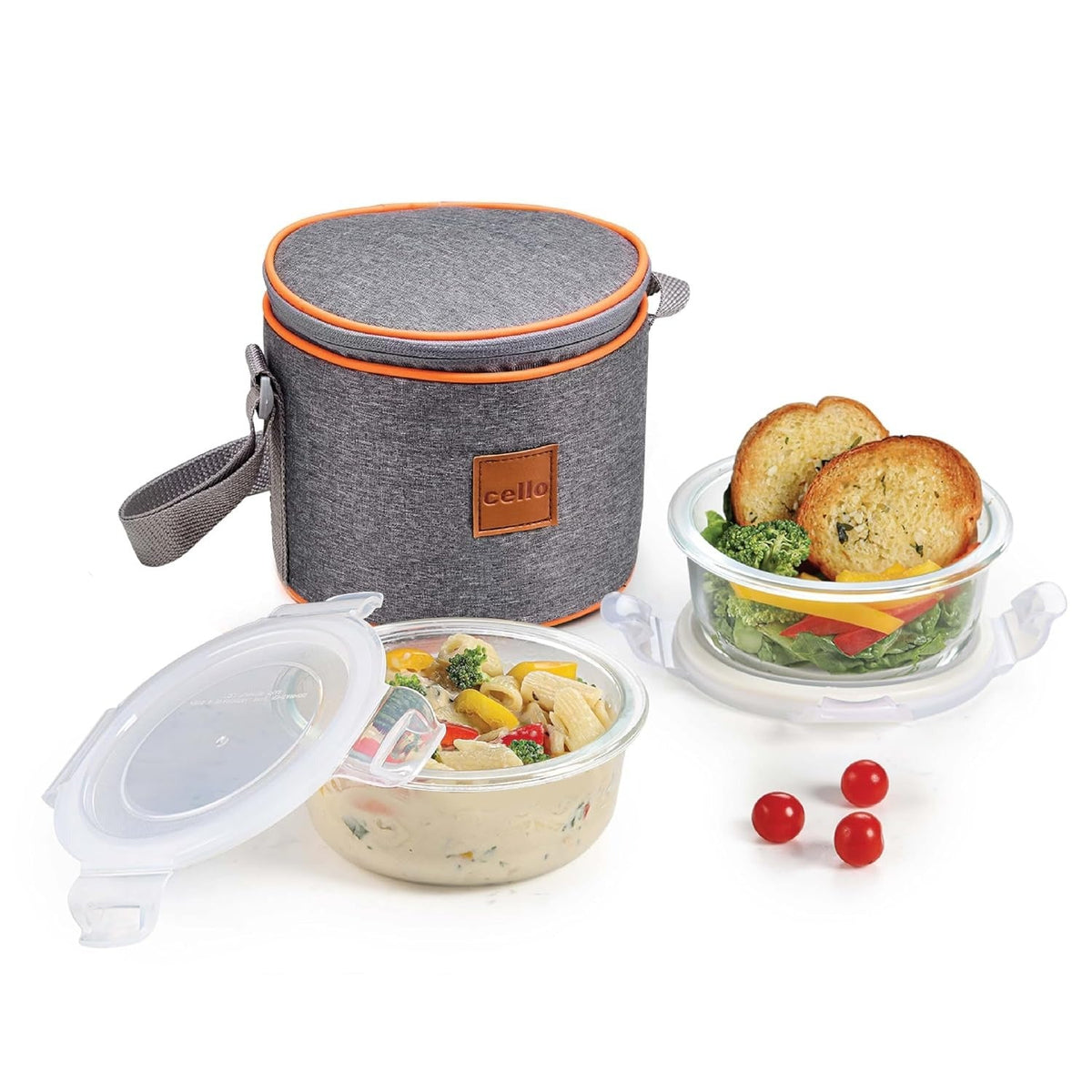 Cello Royale Glass Lunch Box Set of 2 Vertical