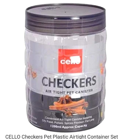CELLO Checkers PET Canister Set of 6 (650 ml)