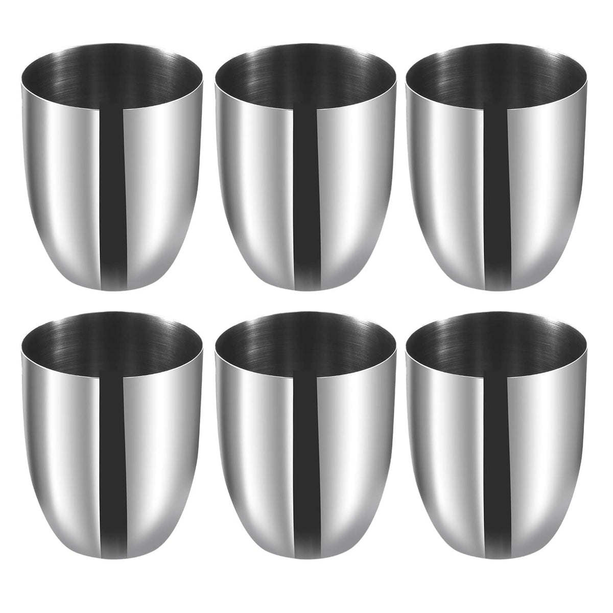 Kraft Premium Stainless Steel Glass Set of 6-350ml Each