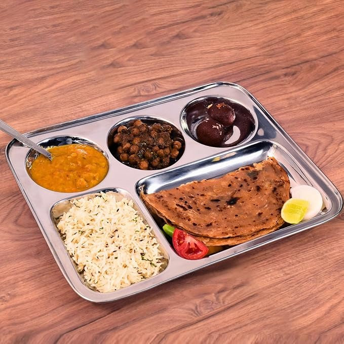 Kraft Stainless Steel Thali 5-Piece Dinner Lunch Set