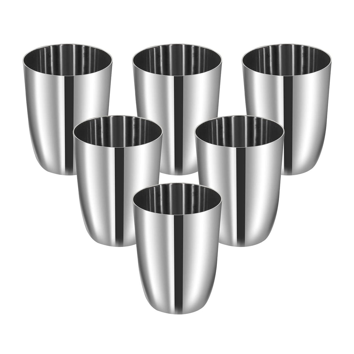 Kraft Ayushi Stainless Steel Glass Set of 6-300ml Each