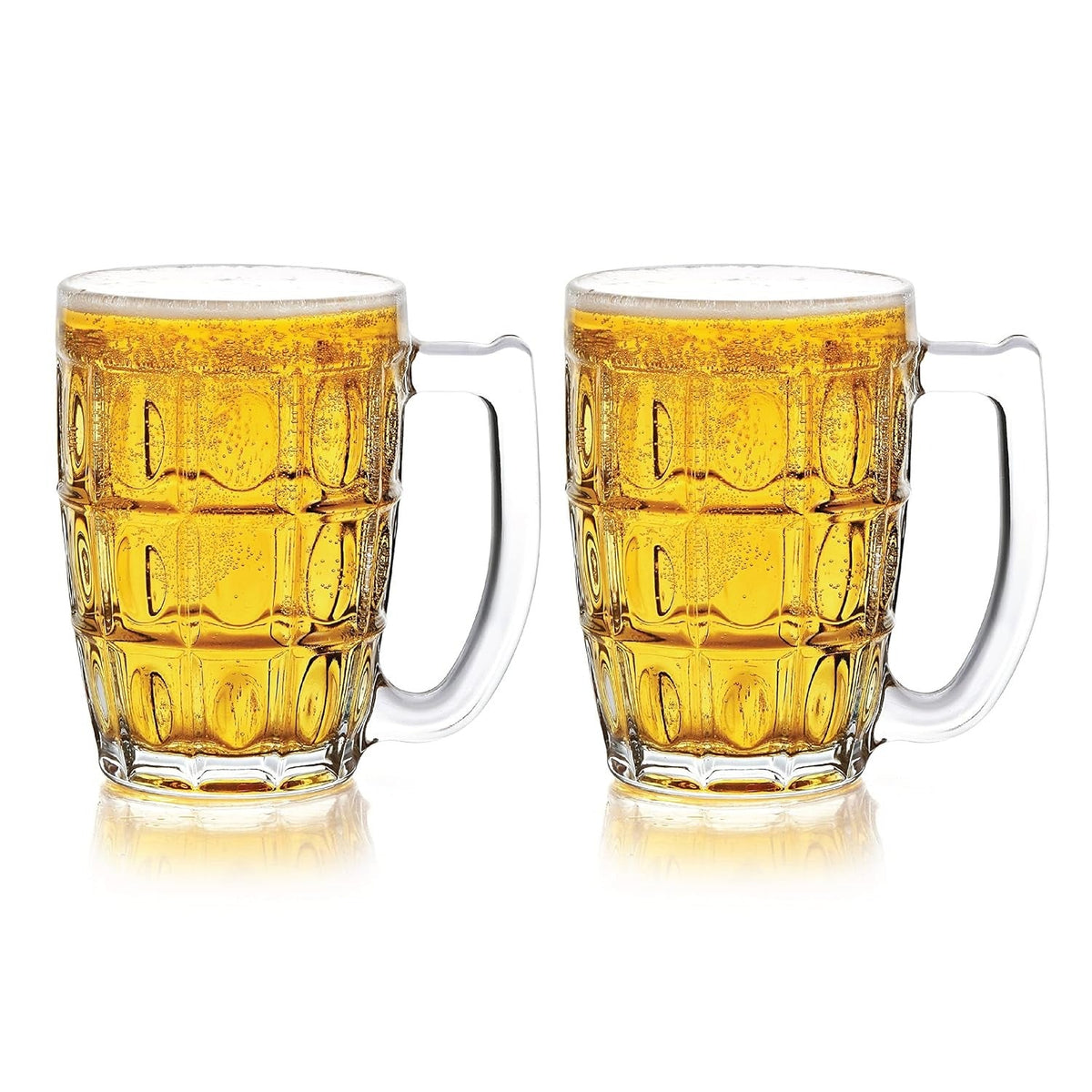 CELLO Executive Glass Beer Mug with Handle Set of 2 Pcs, 400 ml