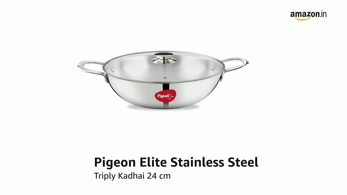 Pigeon Elite Stainless Steel Triply Kadhai 24 cm