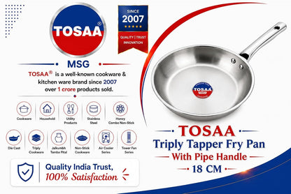 Tosaa Triply Tapper Fry Pan 18cm with Pile Handle 800ml