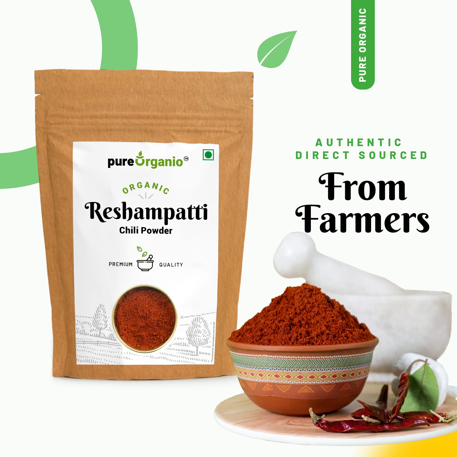 Pure Organio Organic Resham patti Red Chili Powder