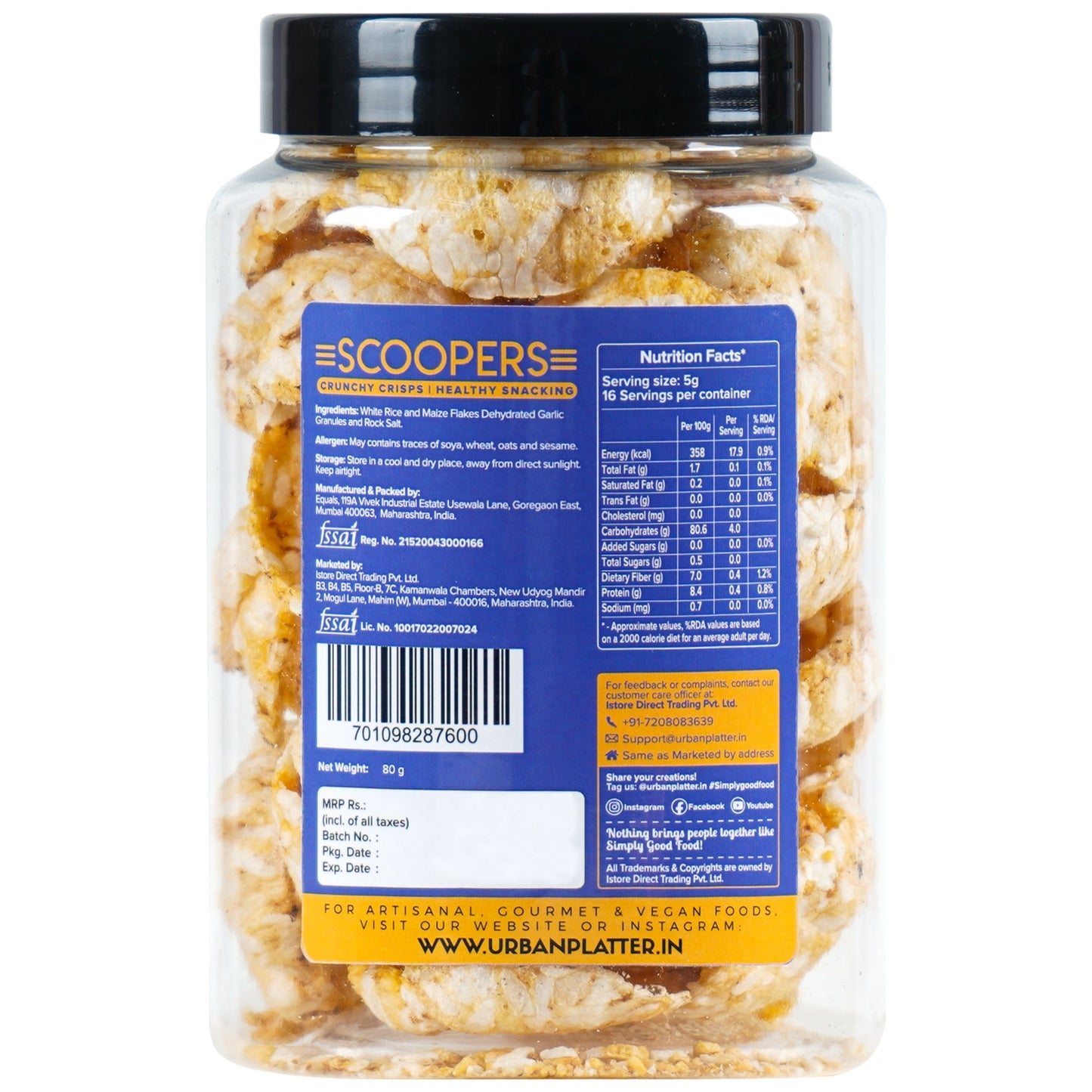Urban Platter Scoopers Good Ol’ Garlic - 80 gms