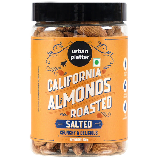 Urban Platter Roasted & Lightly Salted California Almonds - 500 gms