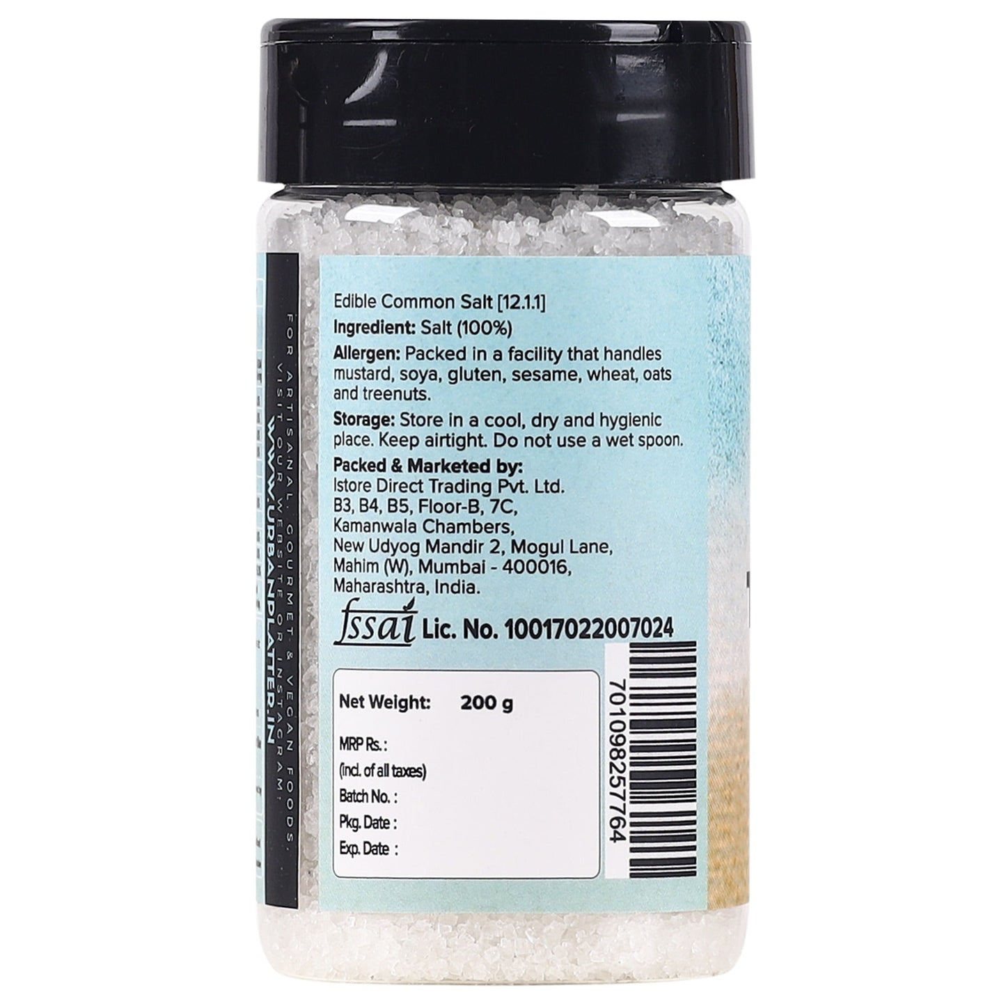Urban Platter Graded Tuticorin Sea Salt Crystals Shaker Jar - 200 gms