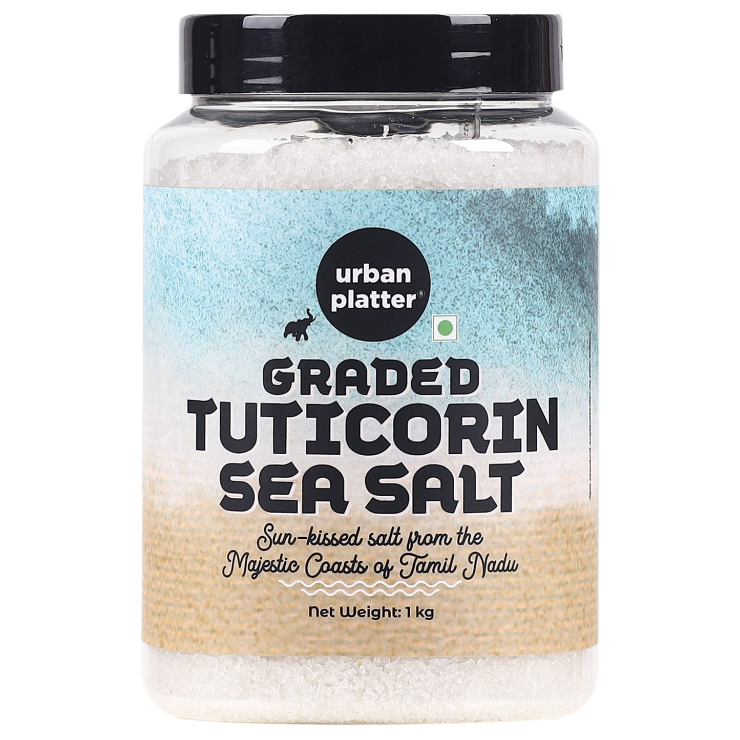 Urban Platter Graded Tuticorin Sea Salt Crystals Shaker Jar - 1 kg