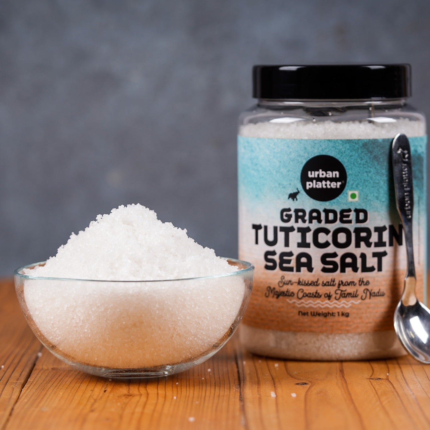 Urban Platter Graded Tuticorin Sea Salt Crystals Shaker Jar - 1 kg