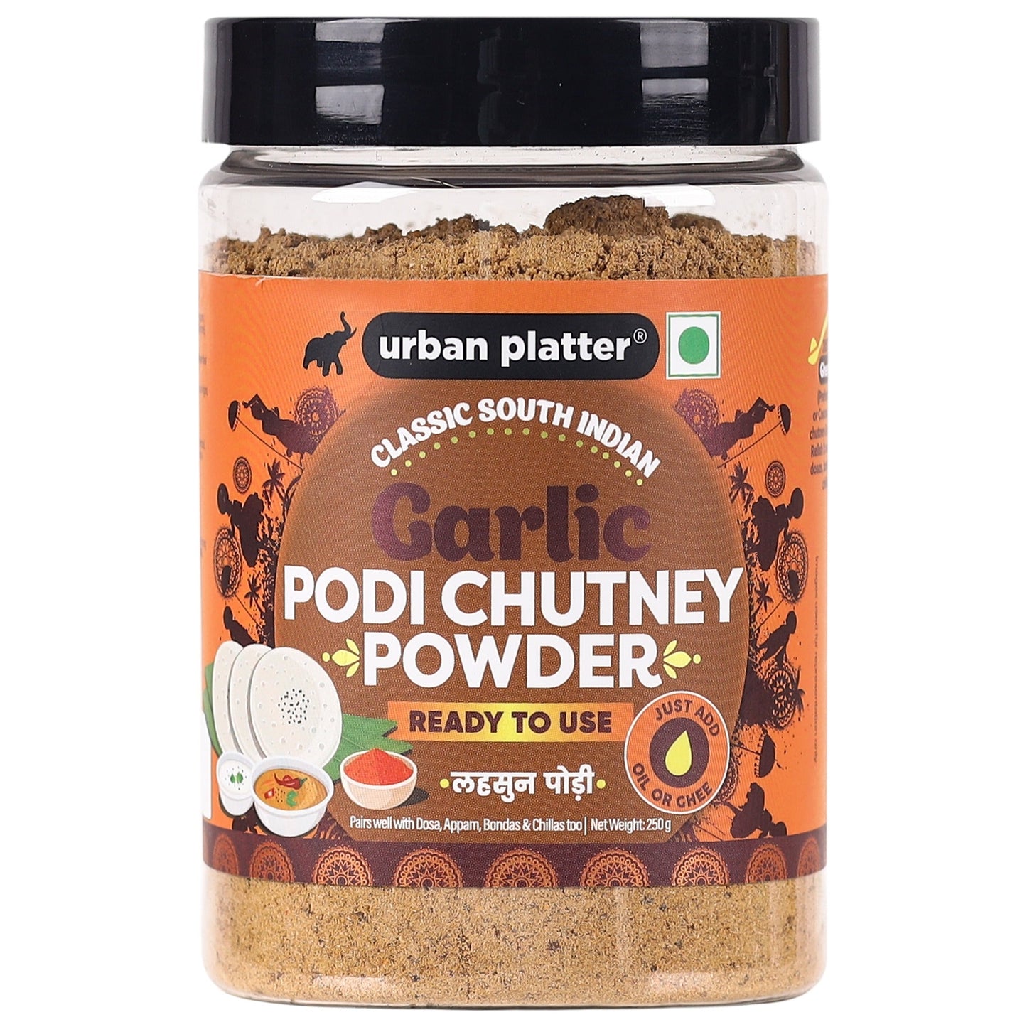 Urban Platter Classic South Indian Garlic Podi Chutney Powder - 250 gms