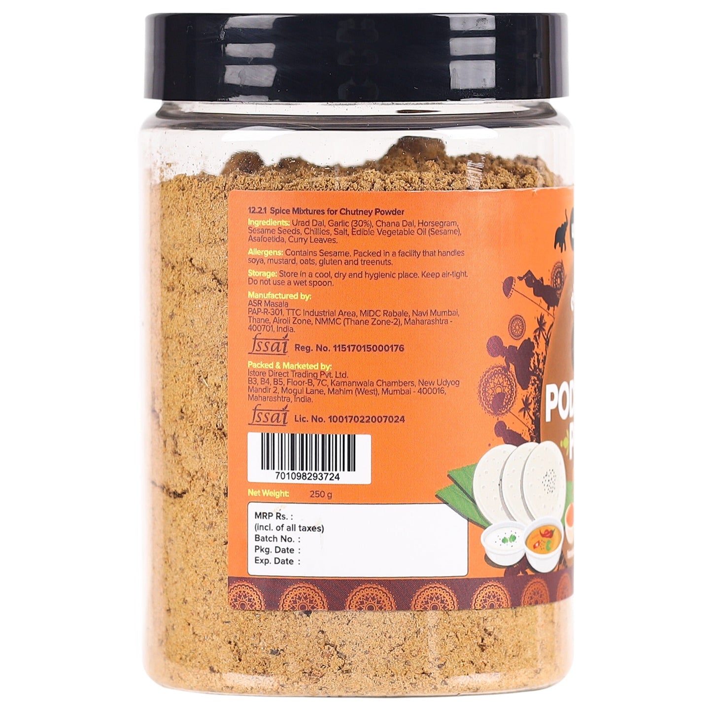 Urban Platter Classic South Indian Garlic Podi Chutney Powder - 250 gms
