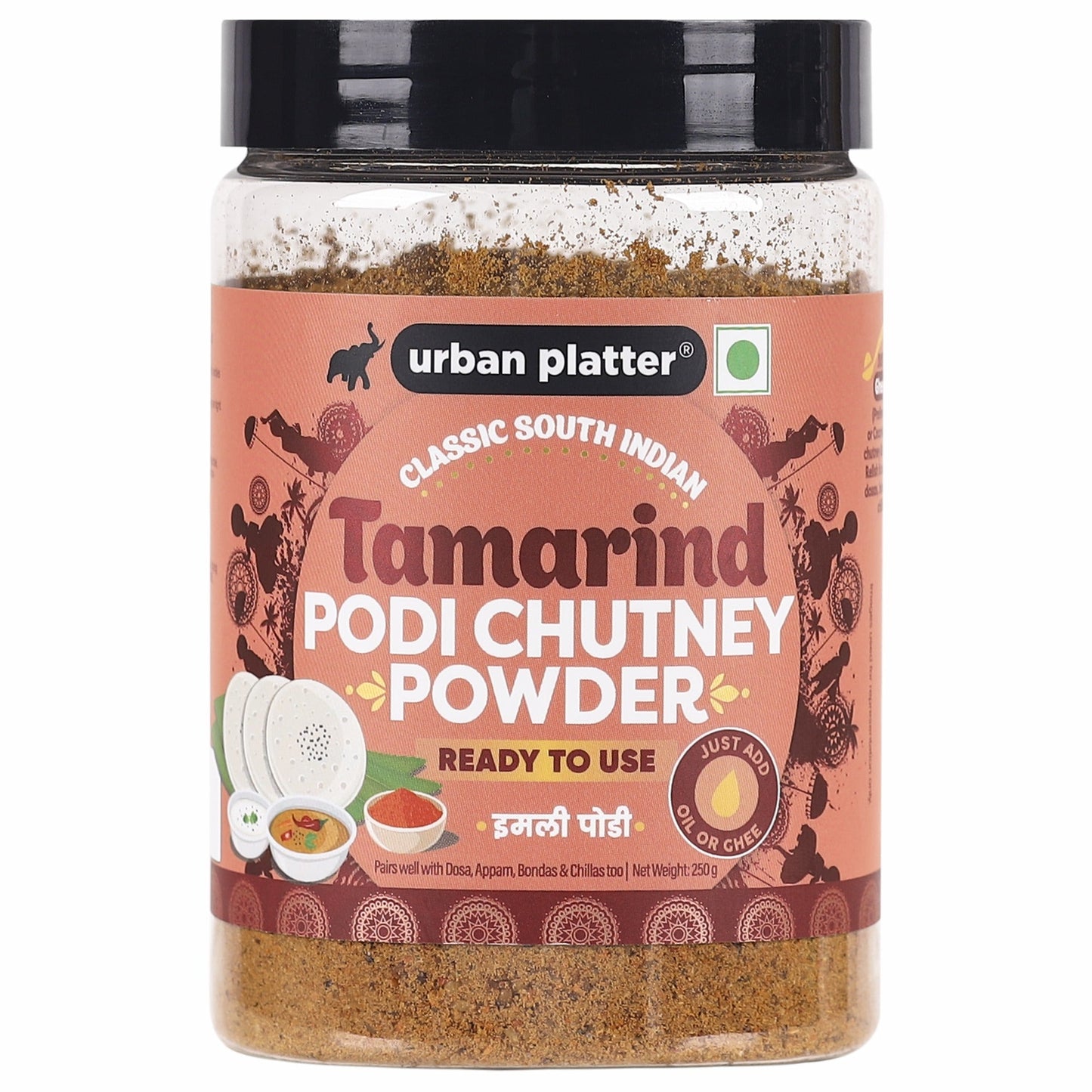 Urban Platter Classic South Indian Tamarind Podi Chutney Powder - 250 gms