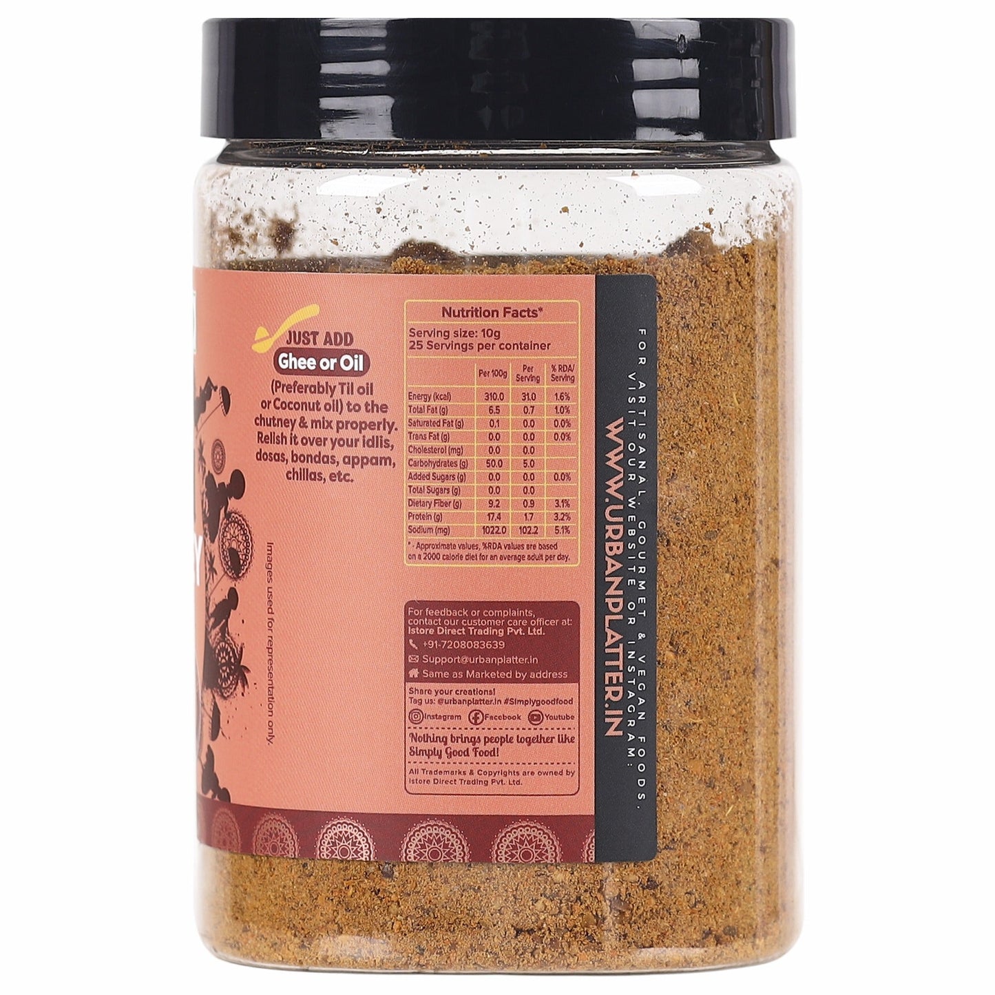 Urban Platter Classic South Indian Tamarind Podi Chutney Powder - 250 gms
