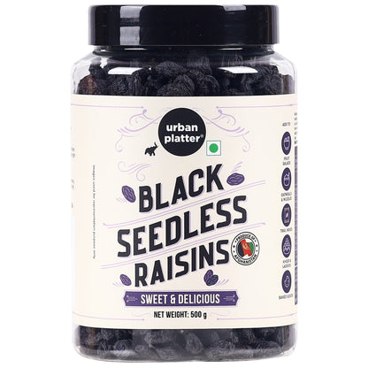 Urban Platter Seedless Black Raisins - 500 gms