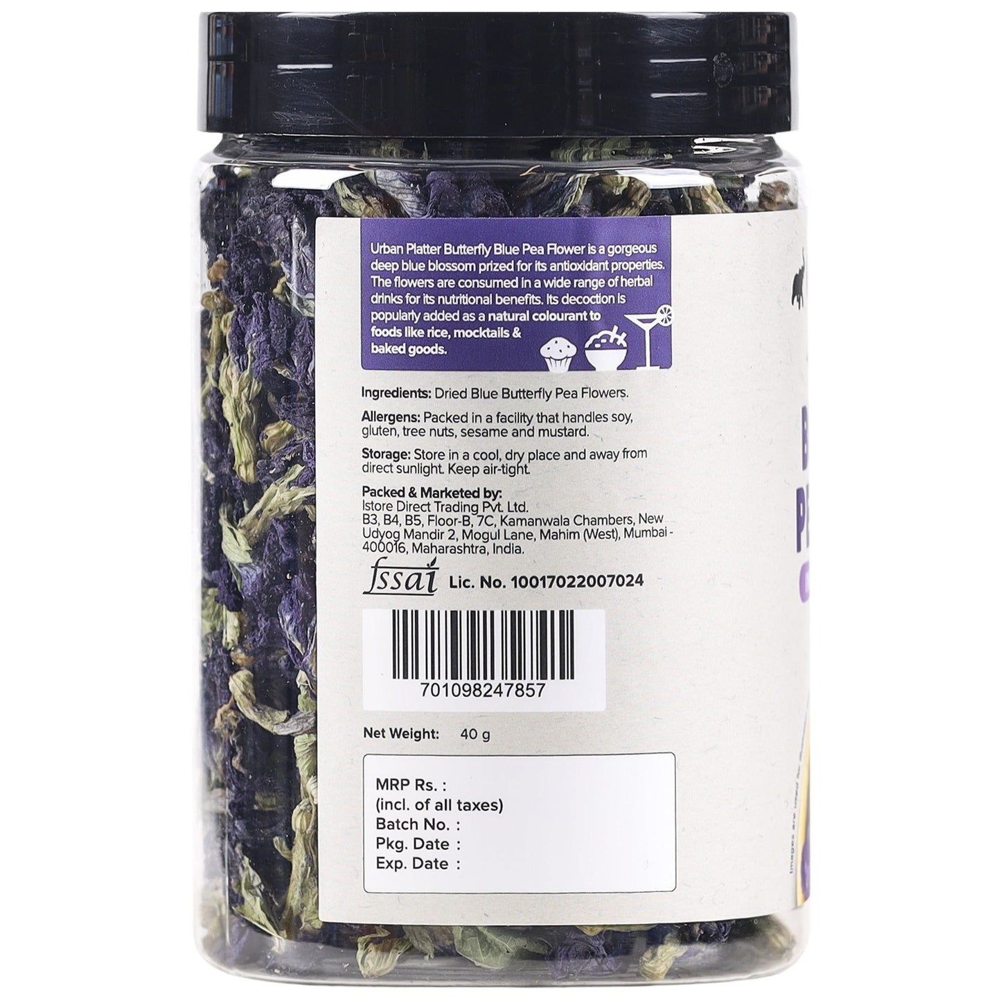 Urban Platter Blue Butterfly Pea Flower Tea - 40 gms