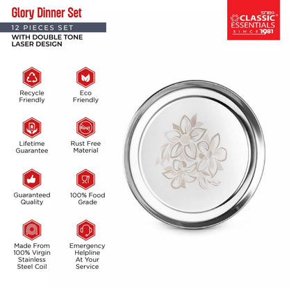 Classic Essentials Stainless Steel 12 Piece Dinner Set