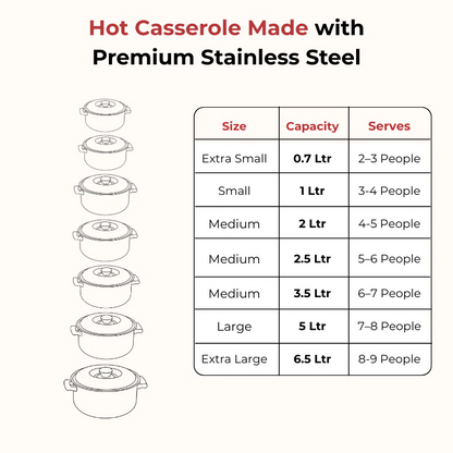 Vinod Stainless Steel Hot Casserole Insulated Serving