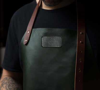 CraftShades leather Apron for Men Green Colour